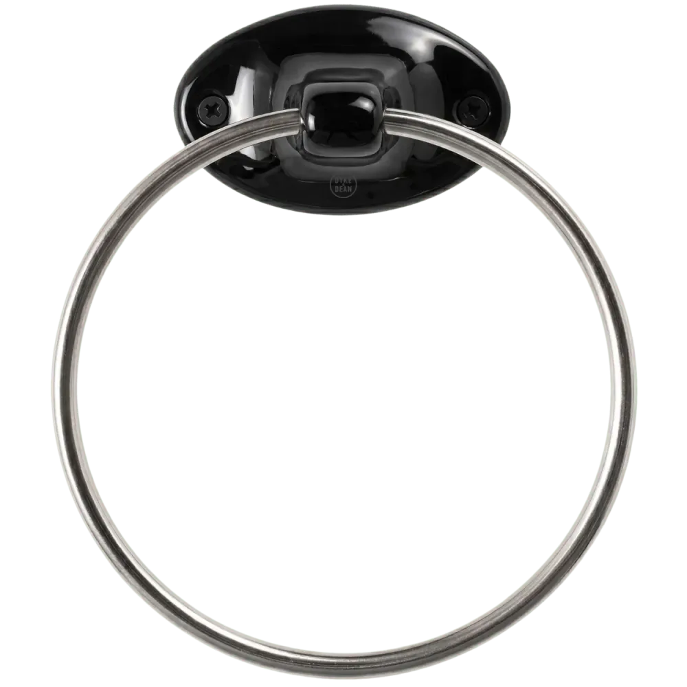 PORCELÆN HÅNDKLÆDE RINGBÆNGER SORT