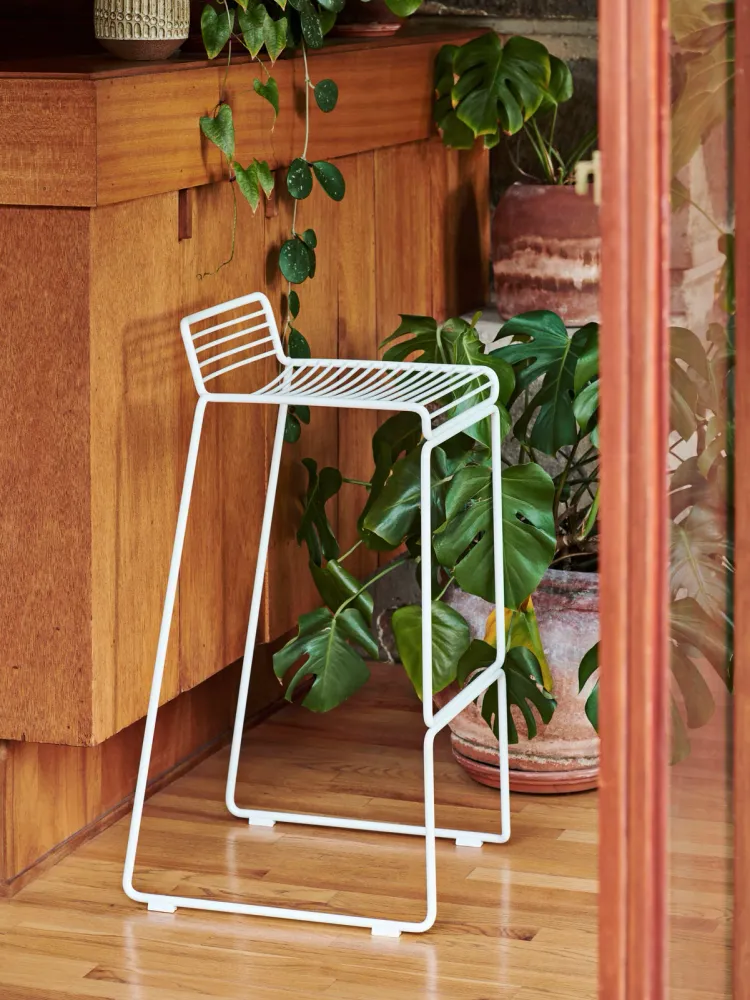 HEE Bar Stool Low - Farve: White Solid Oak Wood