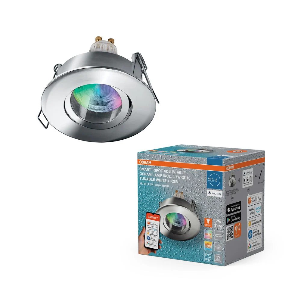 OSRAM SMART+ Matter spot adjust 350lm 4,7W/RGBW GU10 IP65 krom
