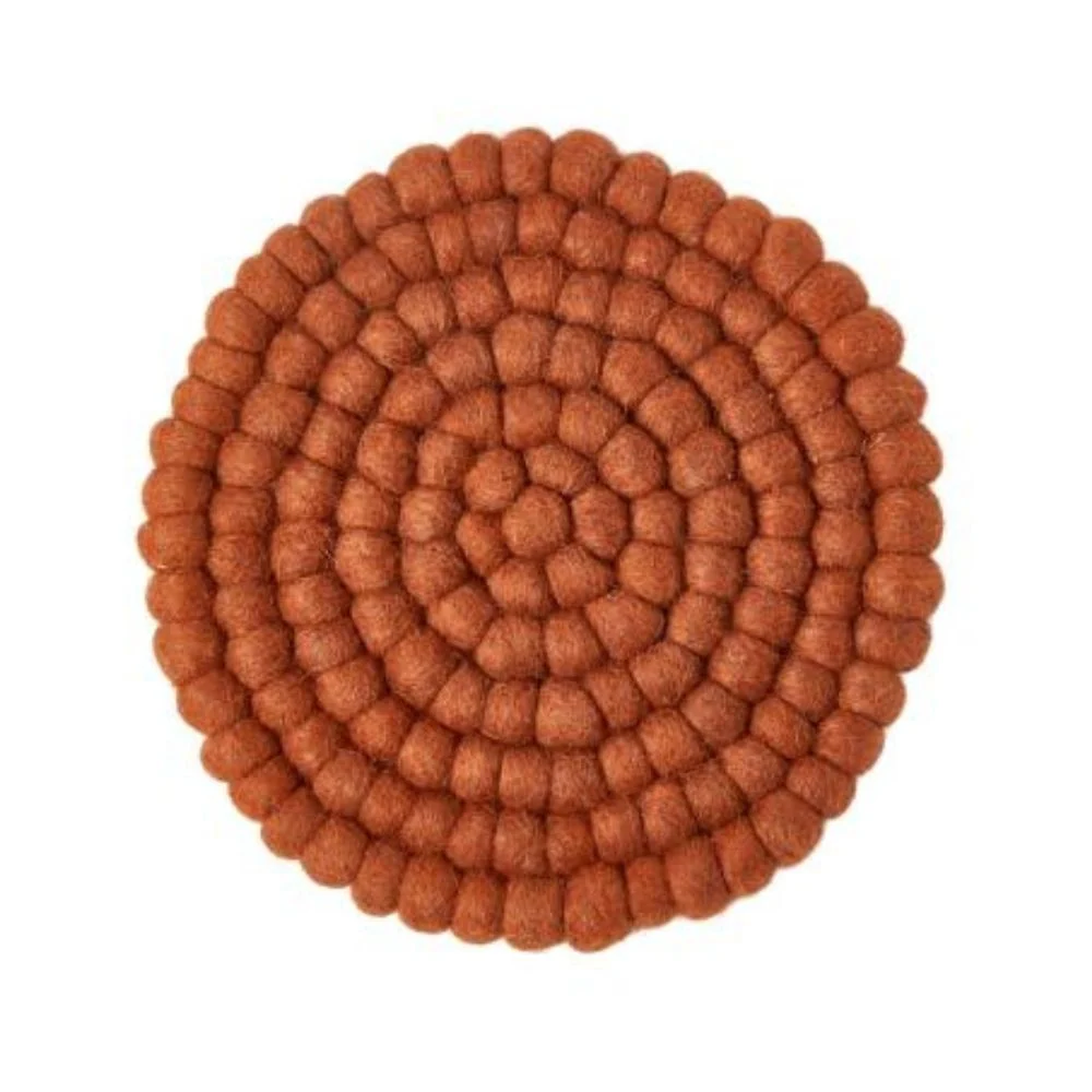 Bordskåner mini dots uld Ø20 cm terracotta
