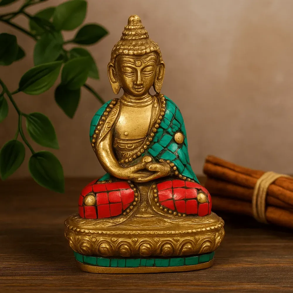 Buddha Statue Messing Amitabha 9.5 cm