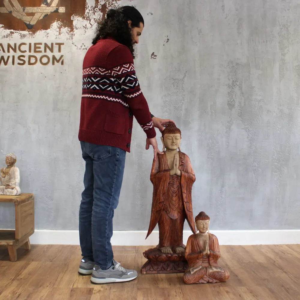 Buddha statue stående 1m velkommen