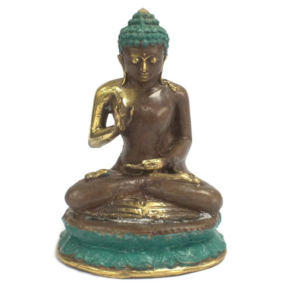 Buddha statue stor siddende messing