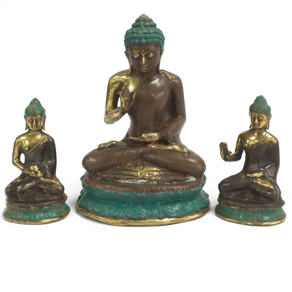 Buddha statue stor siddende messing