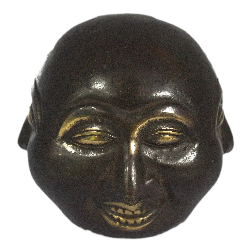 Feng Shui Fireansigt Buddha Messing Statue 10cm