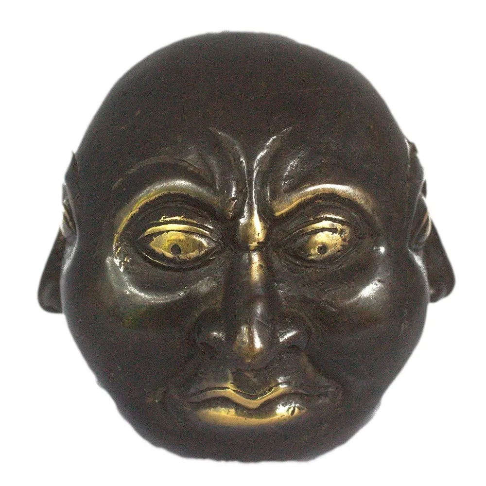Feng Shui Fireansigt Buddha Messing Statue 10cm