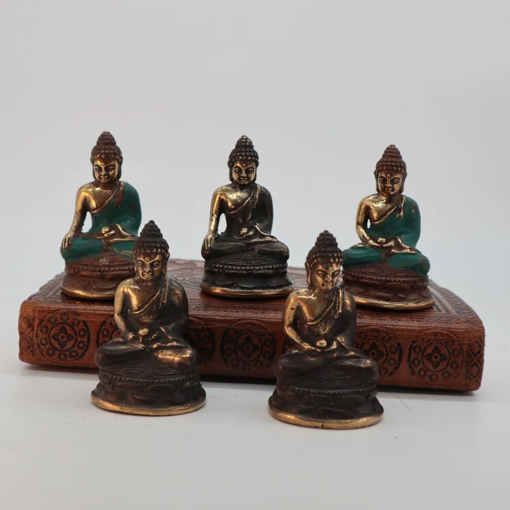Mediterende Buddha Statue Mini Messing