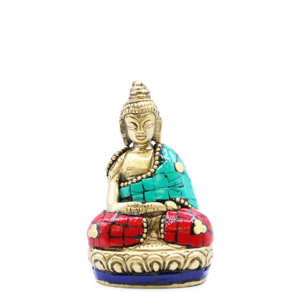 Messing Buddha Statue Hænder Op 7.5 cm