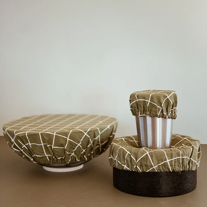COTTON COVERS - Olive check