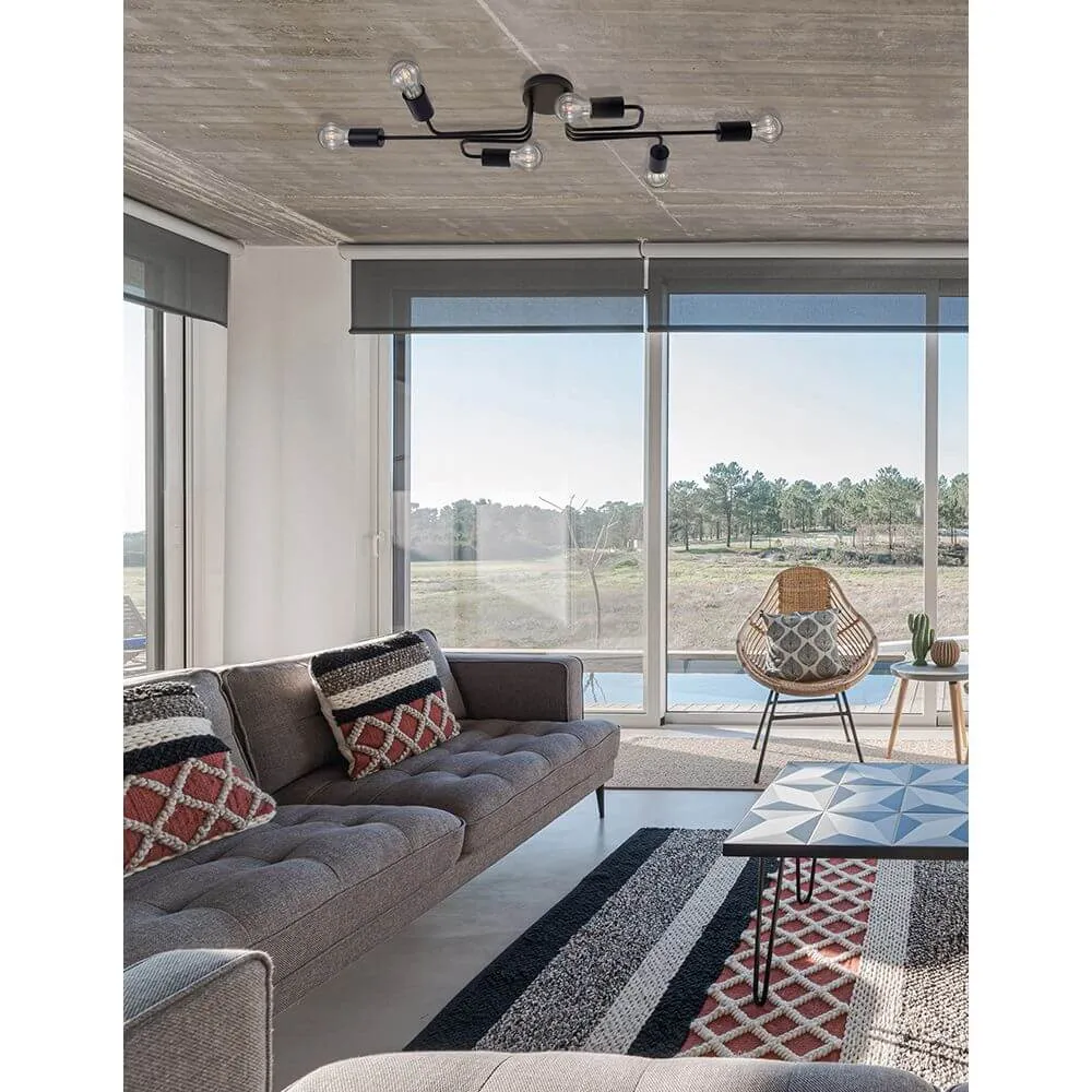 Granso Loftlampe 6-armet. Sort