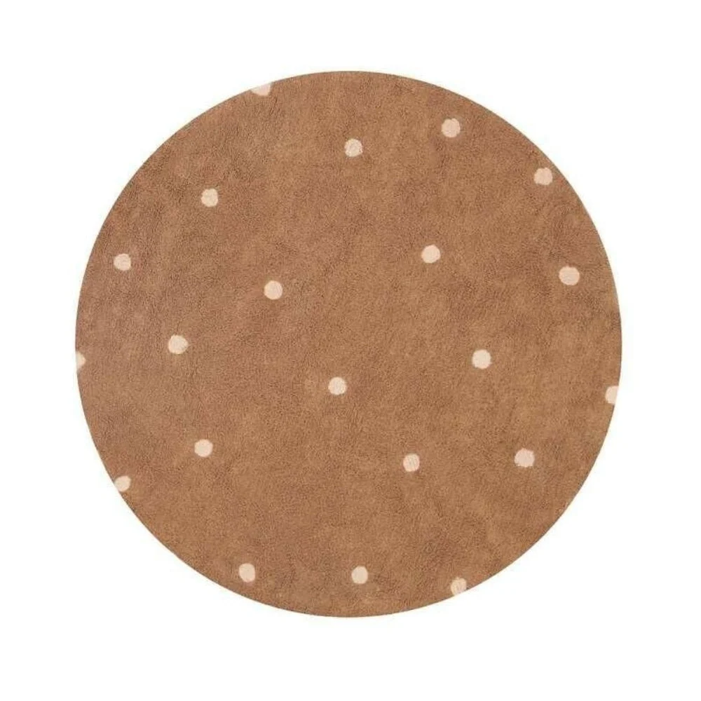Lorena Canals Round Dot Chestnut børnetæppe 140 cm