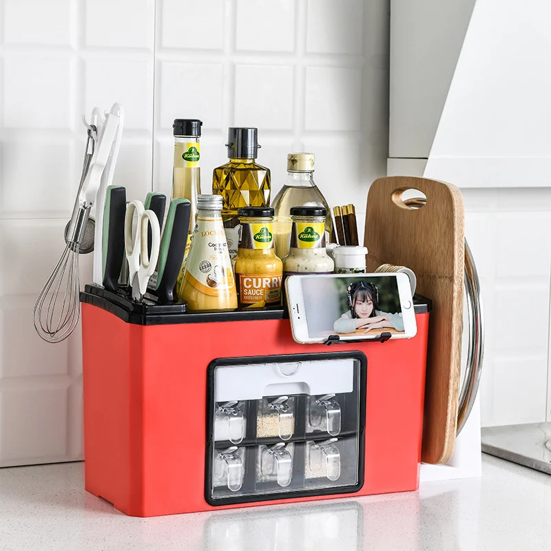 Adaptive Kitchen Storage & Knife Rack Khaki