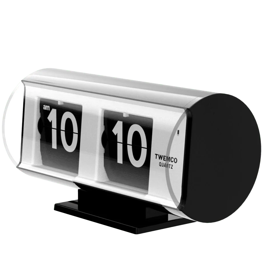 TWEMCO SMALL FLIP CLOCK QT-30T SORT & HVID