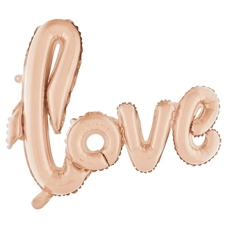 "Love" folieballon sæt i vivid rose gold Gender Reveal