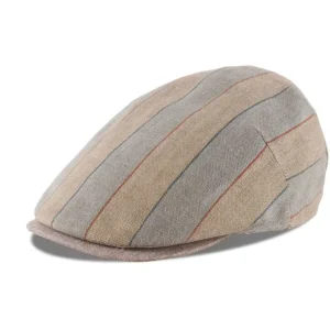 Number Birthday Hat - Sixpence / Flatcap Hør - Grøn Stribet Small