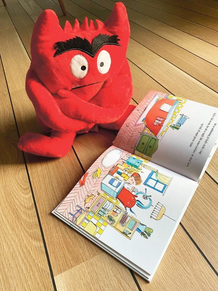 Bamse - Farvemonster: Rød/Vrede - H:26 cm. - Fra 0 år