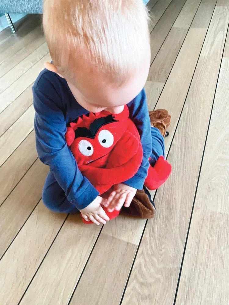 Bamse - Farvemonster: Rød/Vrede - H:26 cm. - Fra 0 år