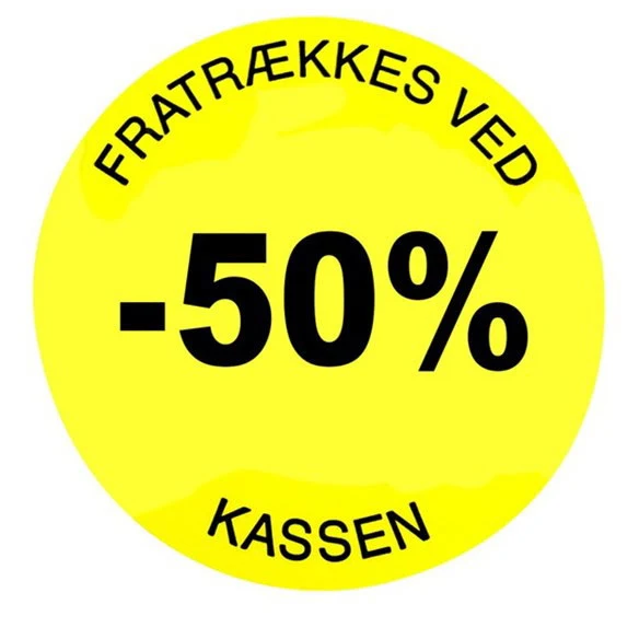 Rabatetiketter -50% Ø35mm lemon