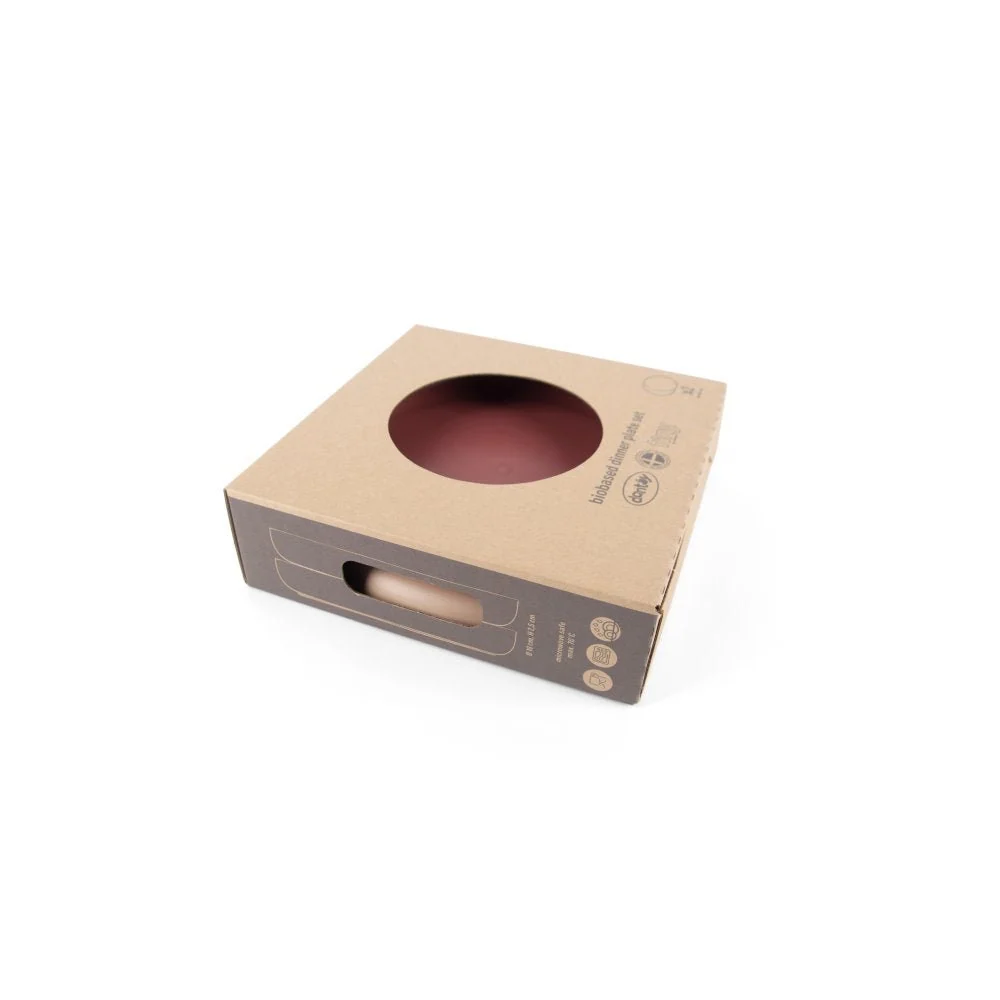 Dantoy mini tallerkner - BIO-plast - Rust Bordeaux/Sand - 2 dele - Fra 0 mdr.