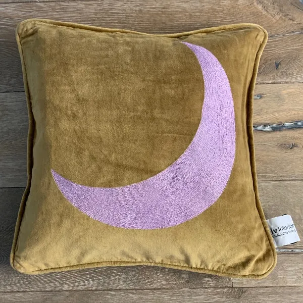 Pude - Måne - Mustard - 45 x 45 cm