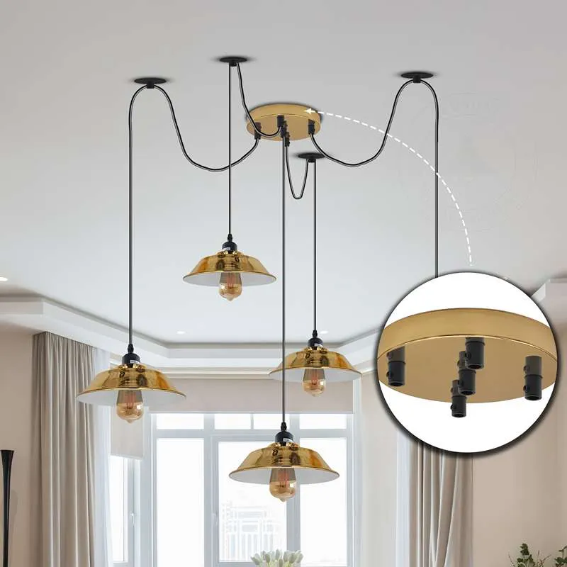 Retro loftbaldakin til lampe rund 5-vejs fatninger ~ 2853