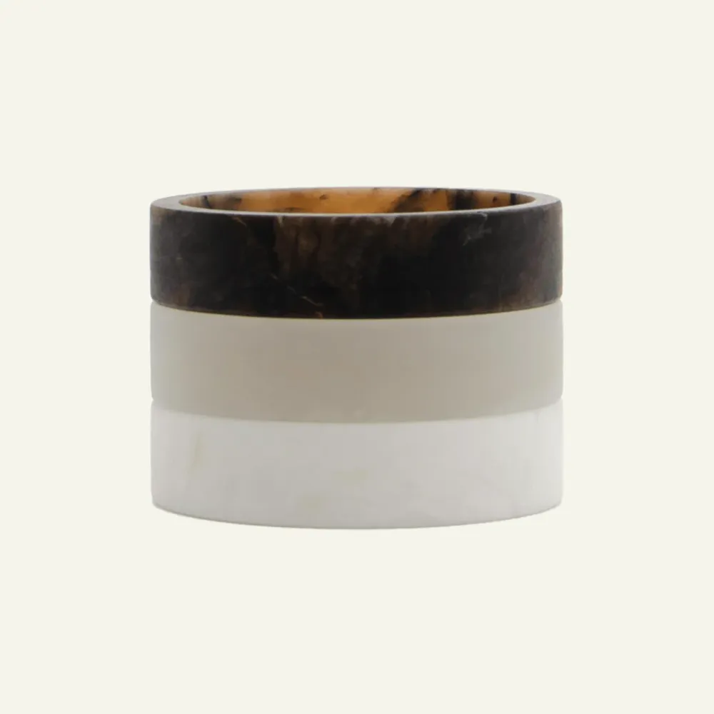 CANDL STACK, Large Holder Alabaster - Brown