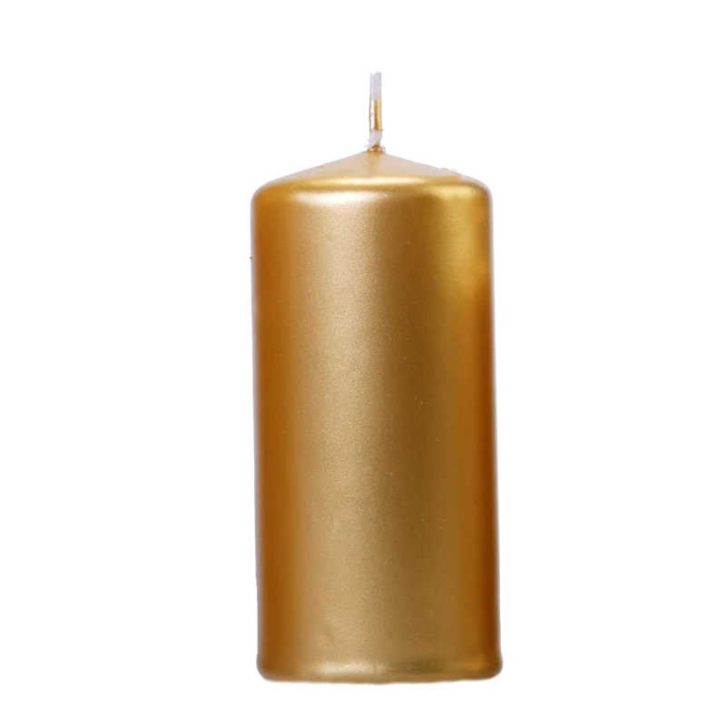 Guld stearinlys, 12 cm, 1 stk.