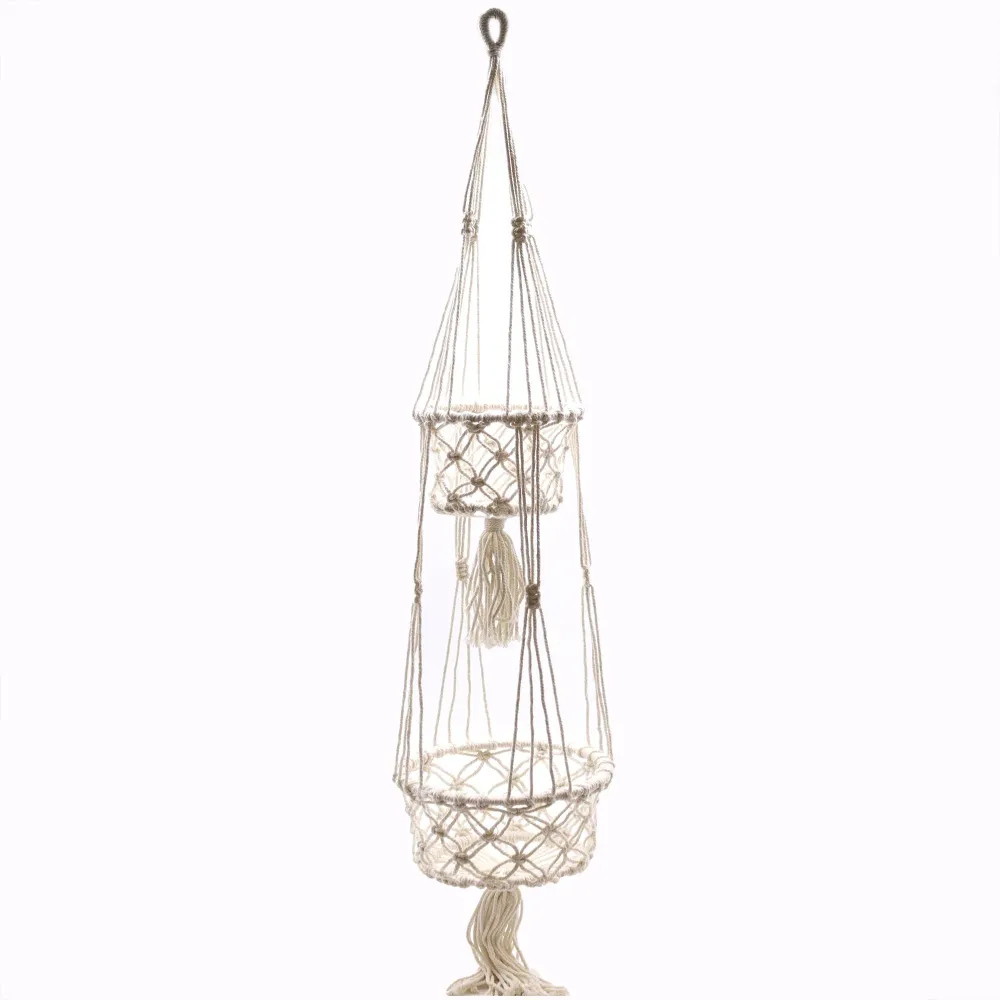 Macramé planteophæng til to potter