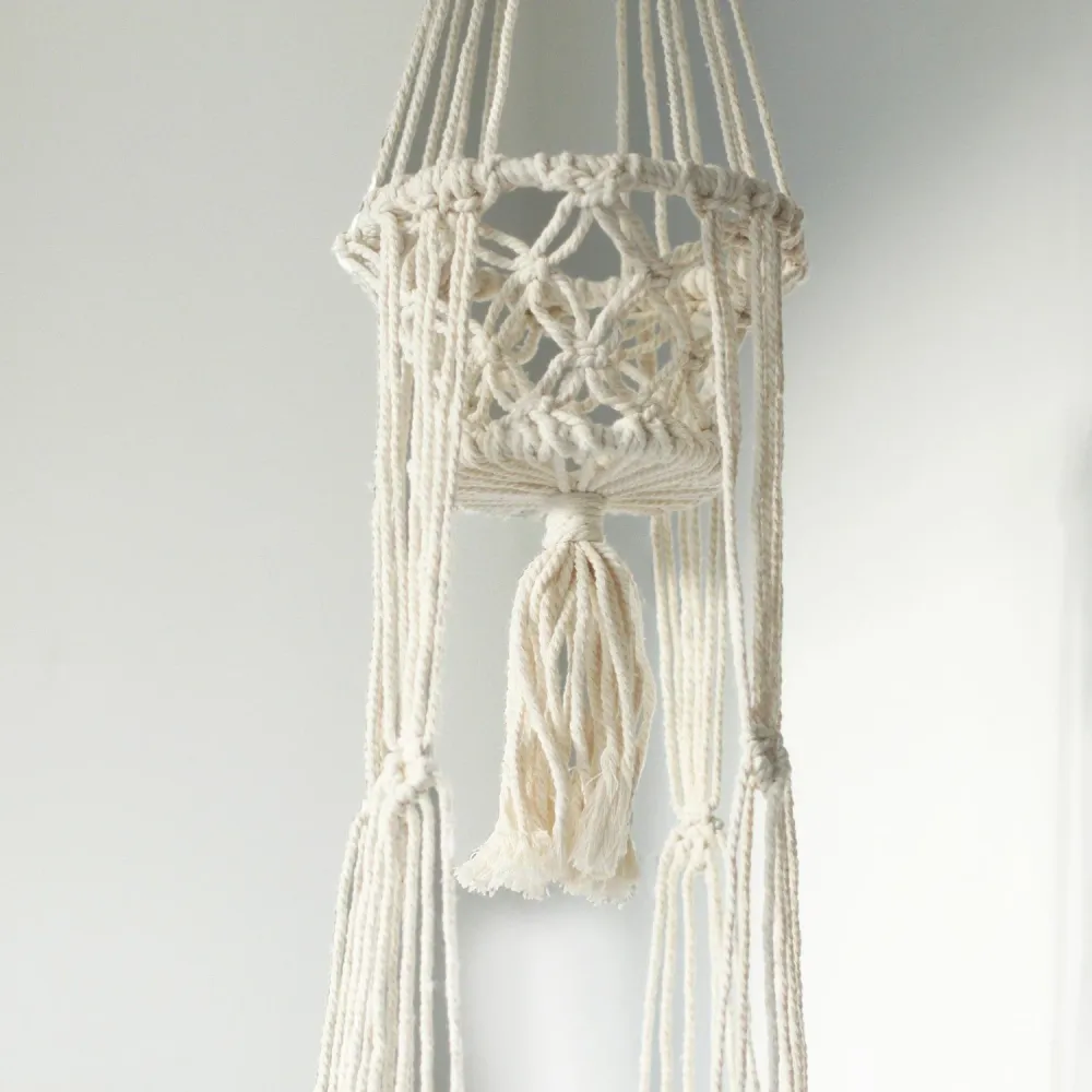 Macramé planteophæng til to potter