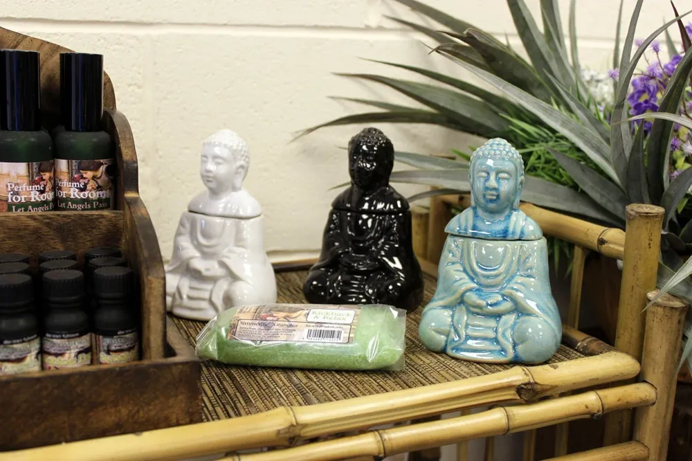 Buddha oliebrænder, sort