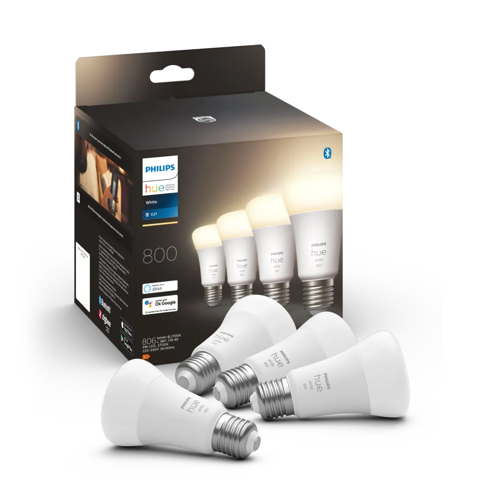 Philips Hue - White 9W A60 E27 EU 4Pak