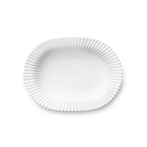 Lyngby - Oval Dyb Serveringsfad - 25 cm.