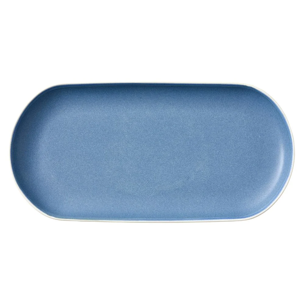 Studio Round - Serveringsfad North 38 x 19 cm Matte white/Matte river