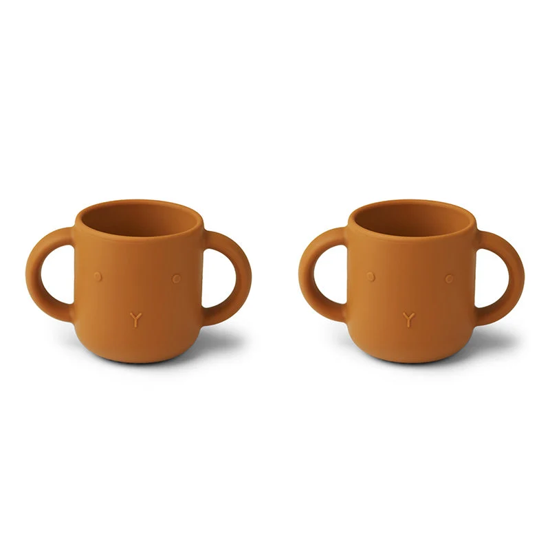Liewood Gene drikkekop i silikone, 2-pk - Rabbit mustard