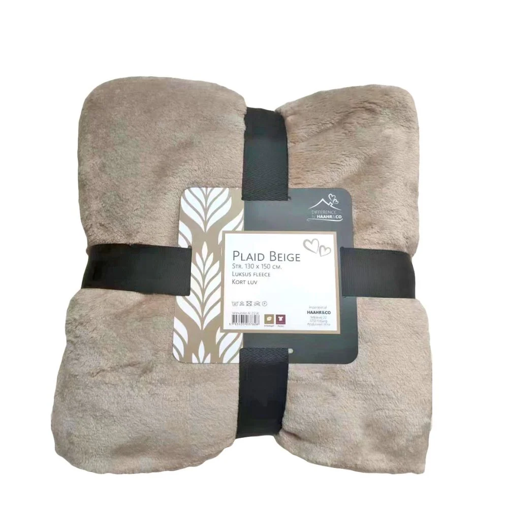 Plaid beige Str. 130 x 150 cm.