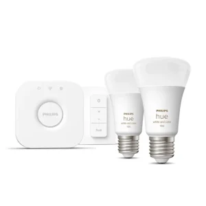 Philips Hue Startsæt: 2 x E27 pærer (1100lm) + Dimmer switch